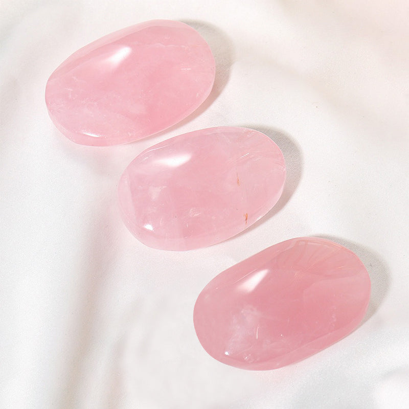 Rose Quartz Palm Stone - Emotional Balance & Spiritual Healing