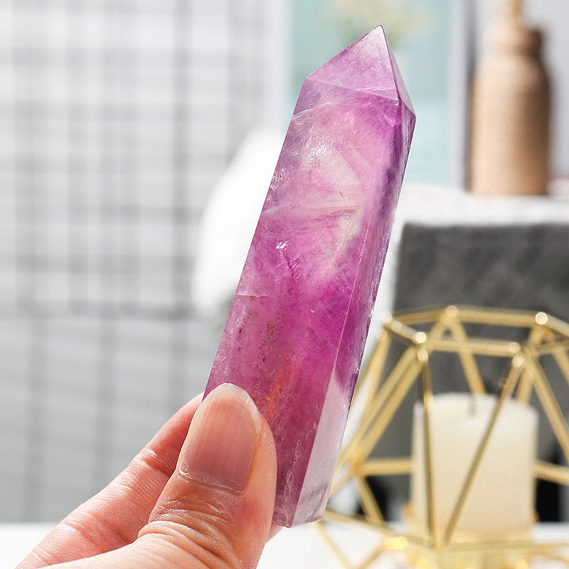 Pink Purple Fluorite Tower - Balance Chakra Energy & Enhance Leadership