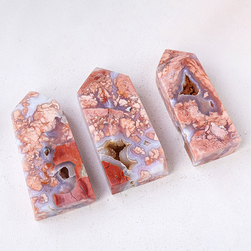 Pink Agate Tower - Exorcise Evil Spirits and Enhance Your Charm