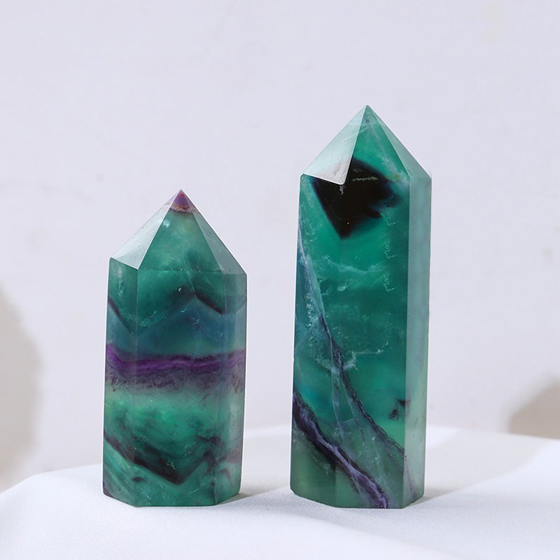 Green Purple Fluorite Tower - Spiritual Growth, Emotional Stability, Strengthen Relationships