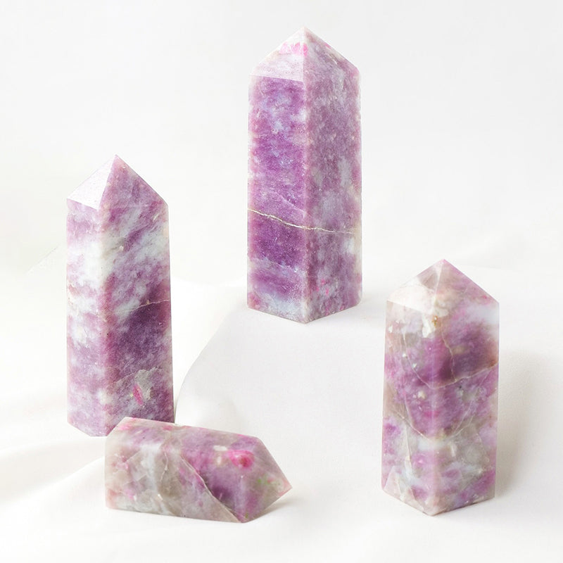 Plum Tourmaline Tower - Enhance Logical Thinking, Inspire Creativity, Improve Relationships