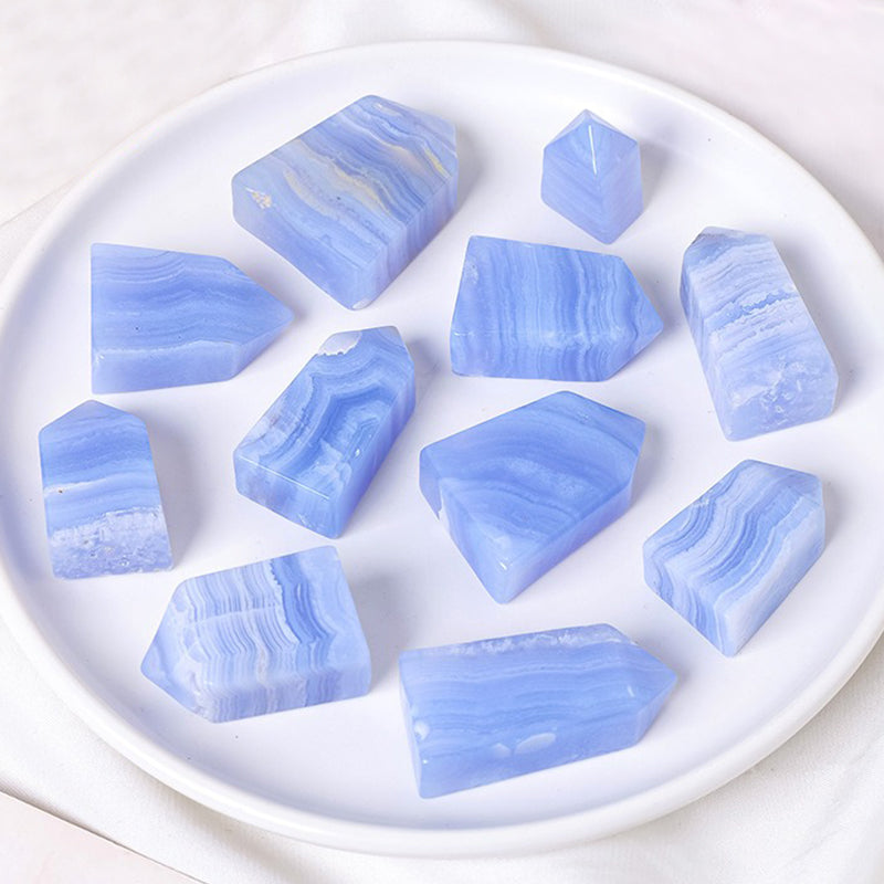 Blue Lace Agate Tower - Healing, Calm, and Throat Chakra Cleansing