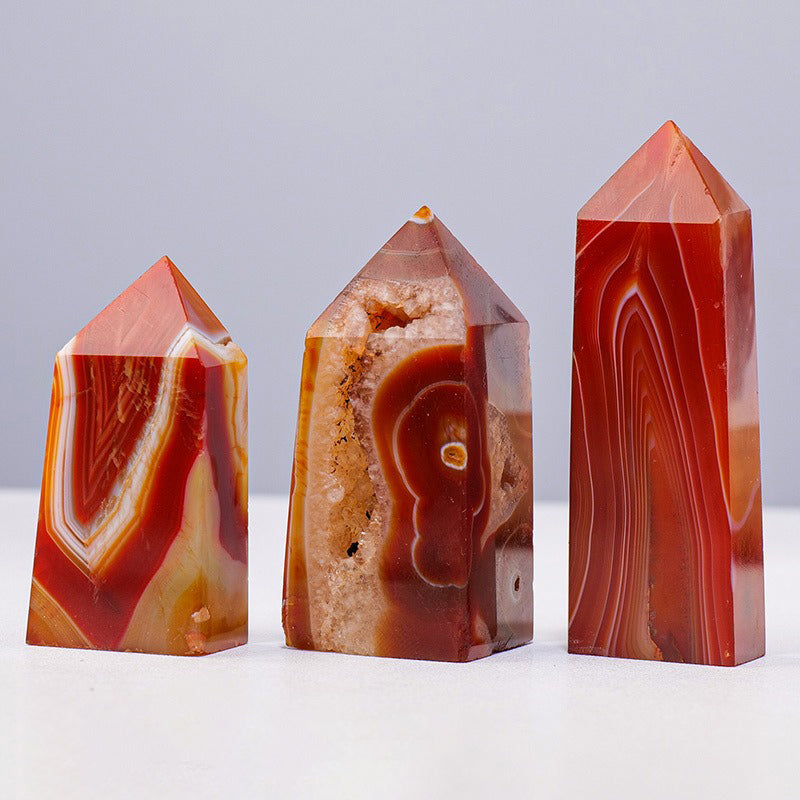 Red Agate Tower - Enhance Spirituality, Balance Mind & Body, Keep Inner Peace