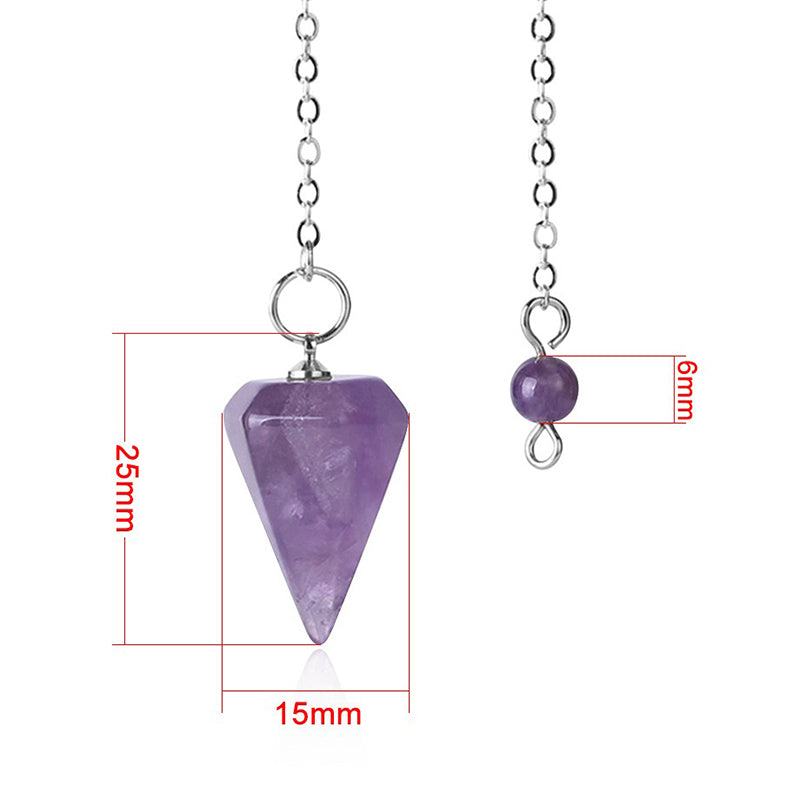 Mysterious magic blessing: natural crystal pendulum, exclusive accessory for witches