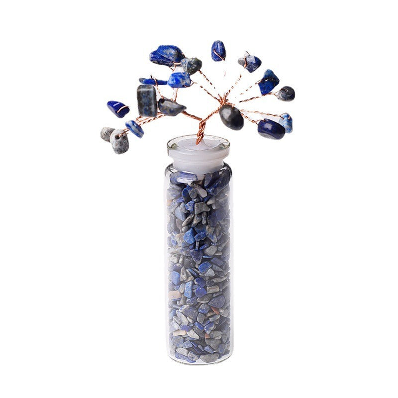 Mysterious magic gravel crystal bottle: Gather red agate, tiger eye stone and other colorful gemstones to light up your money tree wishing bottle