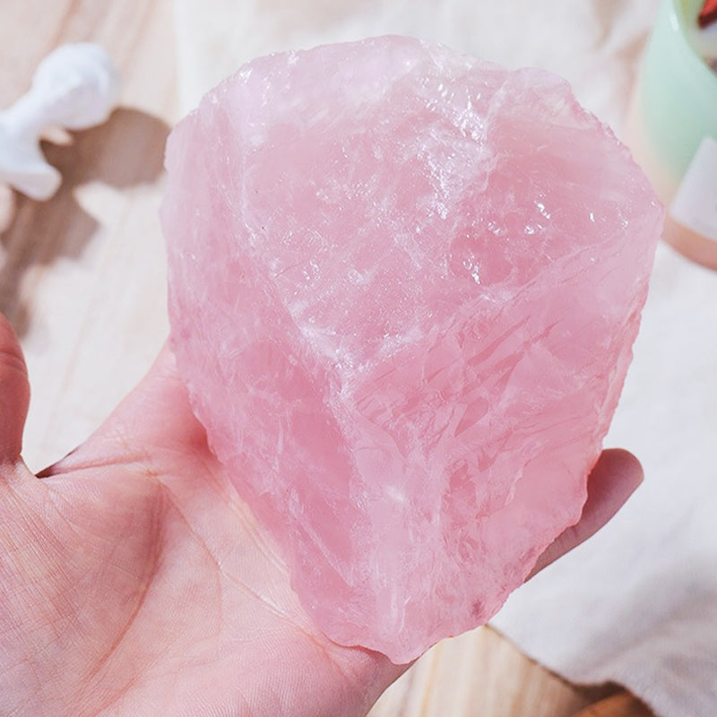 Rose Quartz Rough Stone Pink Crystal-Boost Love Luck & Confidence