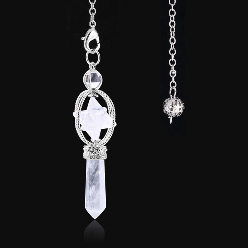 Explore the mysteries of the universe: the natural crystal Merkaba hexagram pendulum, the secret key to witch magic