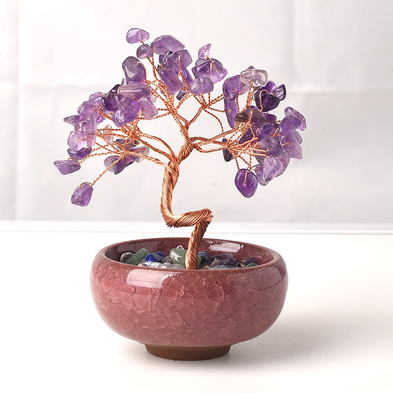 Witch Crystal Tree of Life: Teacup and bowl base, containing the magic of the money tree