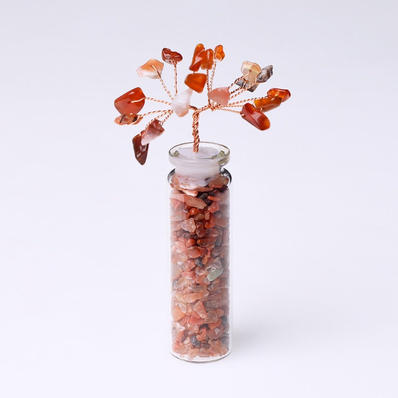 Mysterious magic gravel crystal bottle: Gather red agate, tiger eye stone and other colorful gemstones to light up your money tree wishing bottle