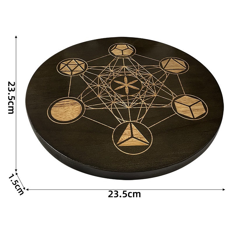 Witch's Treasure: Double-Sided Engraved Crystal Grid Ritual Plate, Meditation Astrolabe