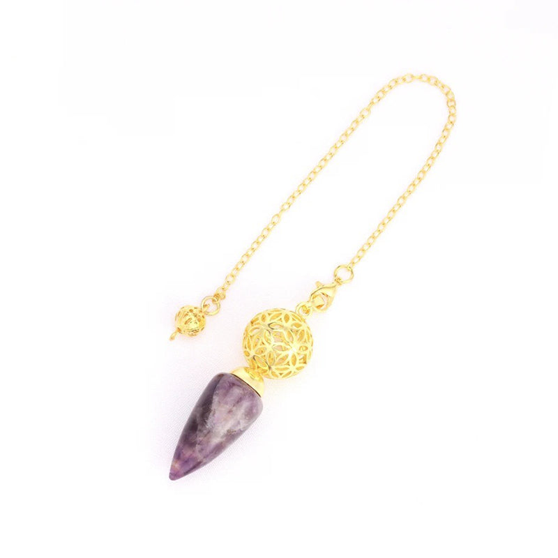 Natural crystal pendulum - bullet-shaped design, hollow circle, special for witch magic