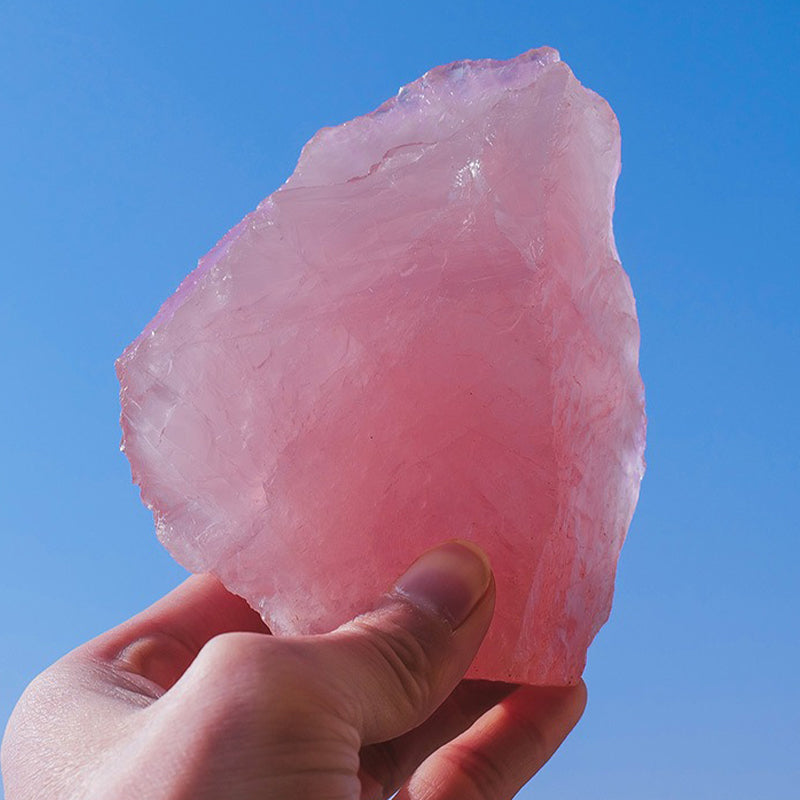 Rose Quartz Rough Stone Pink Crystal-Boost Love Luck & Confidence