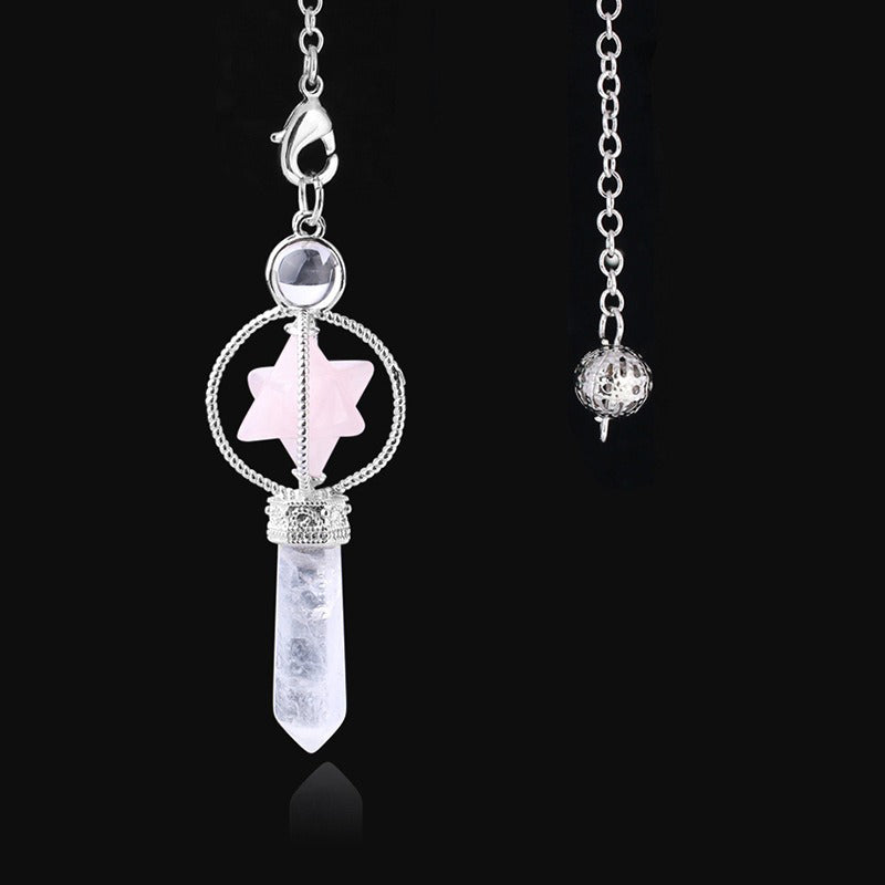 Explore the mysteries of the universe: the natural crystal Merkaba hexagram pendulum, the secret key to witch magic