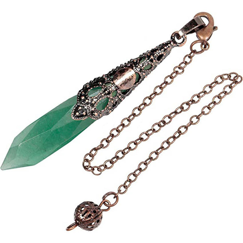 Classical Mystery: Natural Crystal Diamond Faceted Pendulum - The Magical Key to Witches' Magic