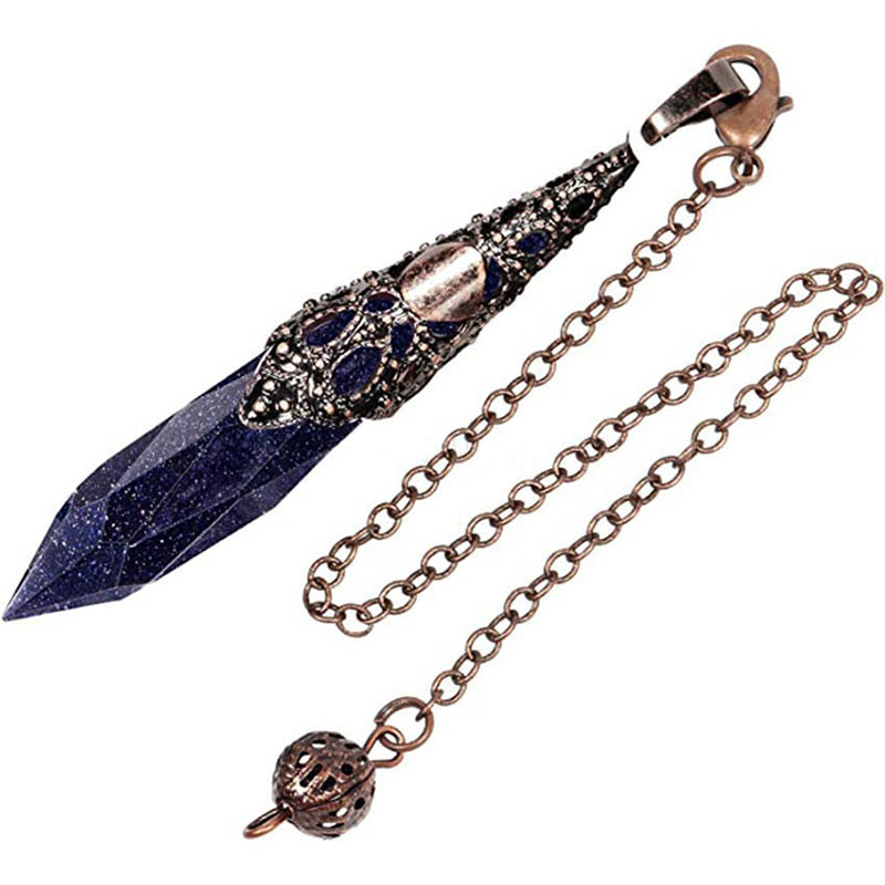 Classical Mystery: Natural Crystal Diamond Faceted Pendulum - The Magical Key to Witches' Magic