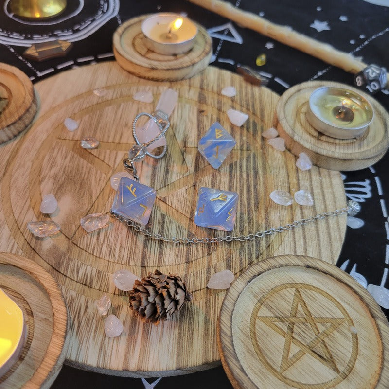 Witch’s Choice: Pentagram Wooden Candlestick, Altar Astrolabe Ornament