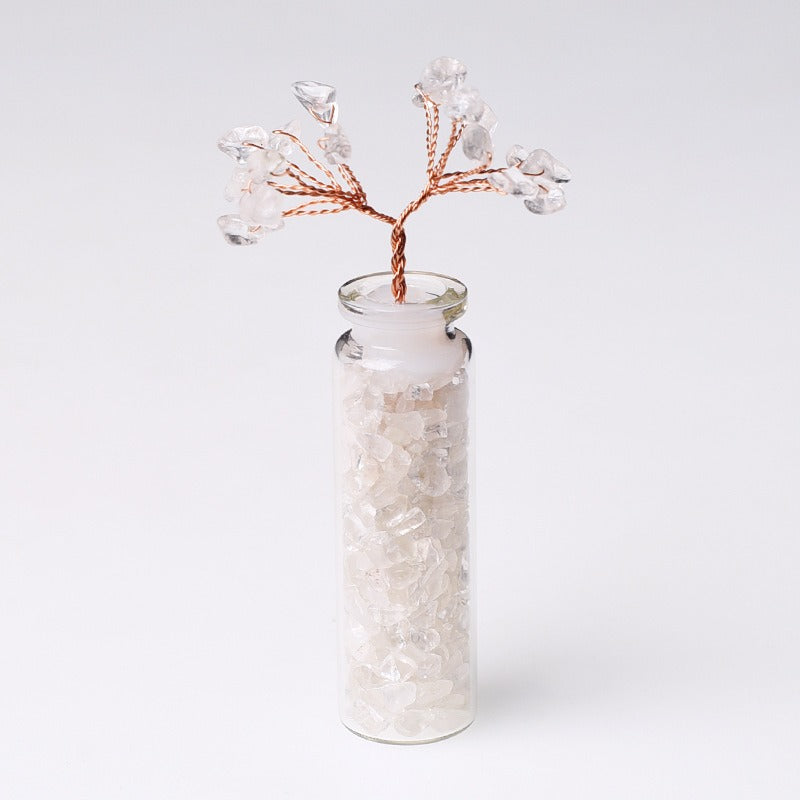 Mysterious magic gravel crystal bottle: Gather red agate, tiger eye stone and other colorful gemstones to light up your money tree wishing bottle