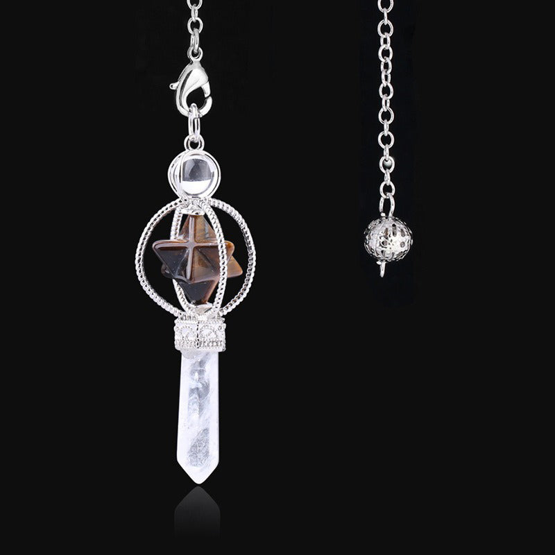 Explore the mysteries of the universe: the natural crystal Merkaba hexagram pendulum, the secret key to witch magic