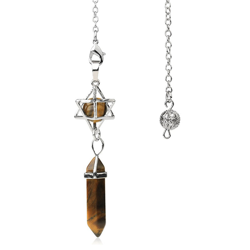 A must-have for mysterious witches: Natural crystal hexagram pendulum