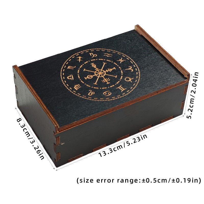 Witch’s Magic Box: Push-Pull Wooden Tarot Cards and Crystal Storage Box