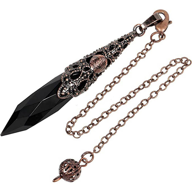 Classical Mystery: Natural Crystal Diamond Faceted Pendulum - The Magical Key to Witches' Magic