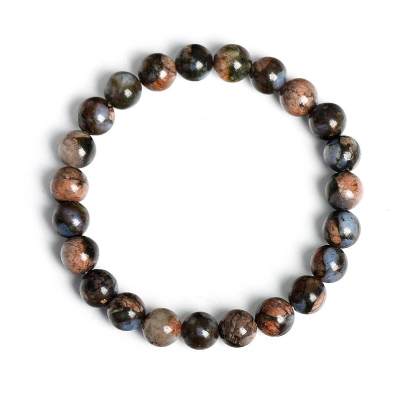 Glaucophane bracelet with polished 8mm blue-gray beads by Roline Crystal