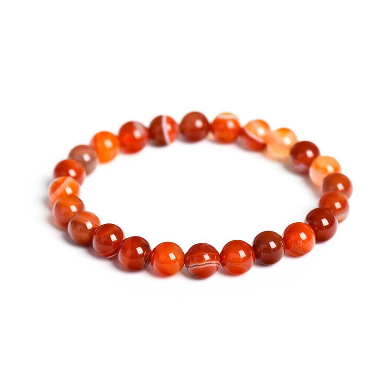 Red Agate bracelet with polished 8mm crimson beads by Roline Crystal