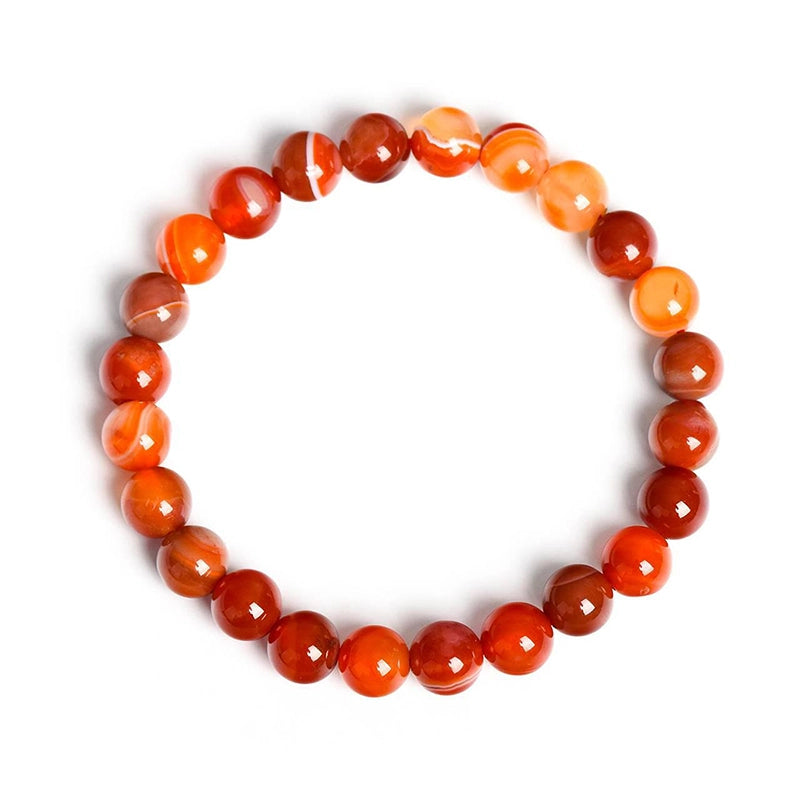 Red Agate bracelet with polished 8mm crimson beads by Roline Crystal