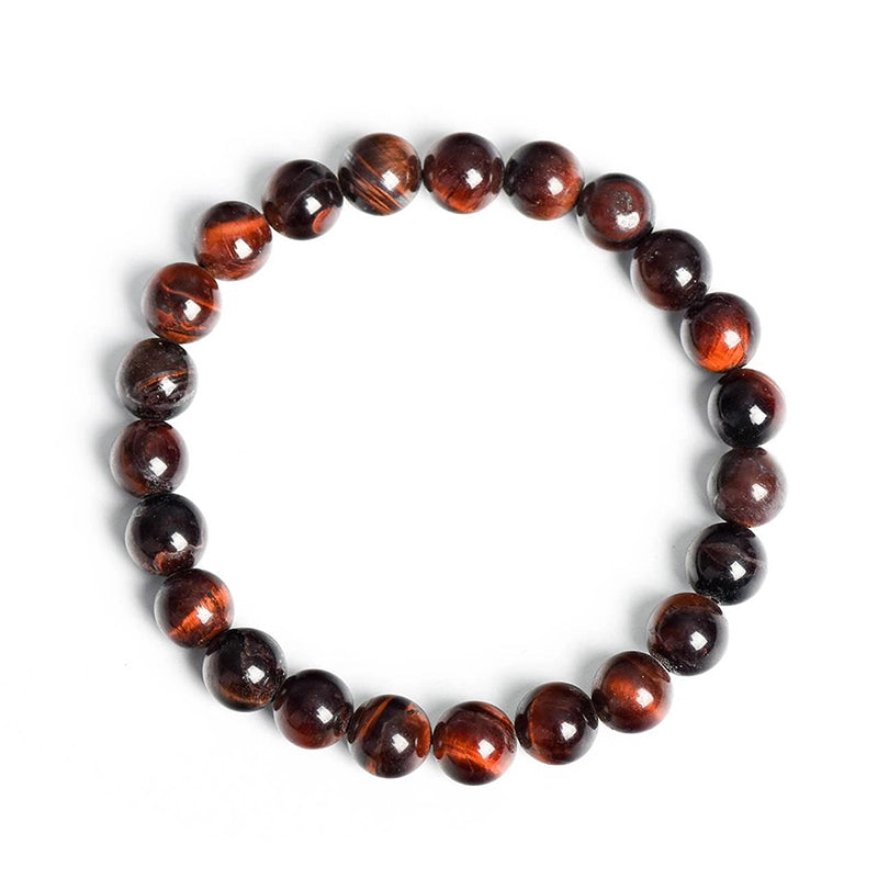 Red Tiger’s Eye bracelet with golden-red 8mm chatoyant beads by Roline Crystal 