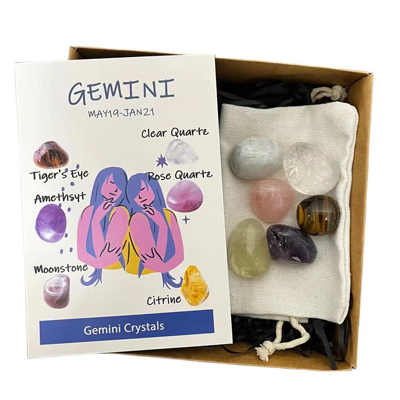 Crystal Healing Stones，12 Constellation Healing Crystal Sets