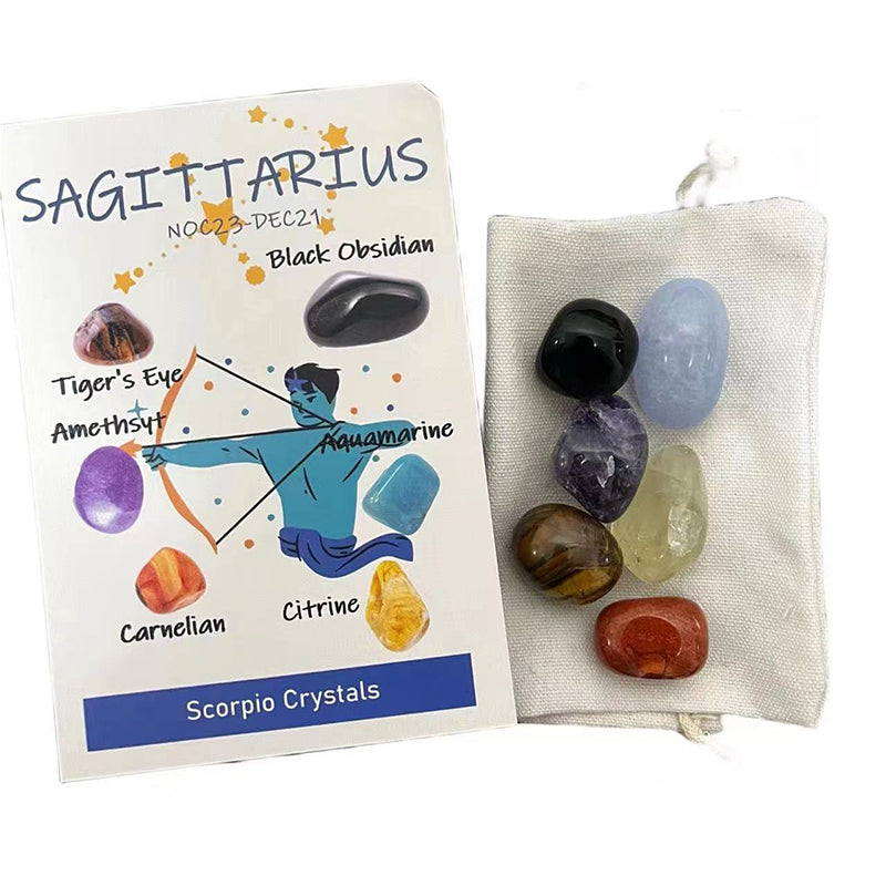 Crystal Healing Stones，12 Constellation Healing Crystal Sets