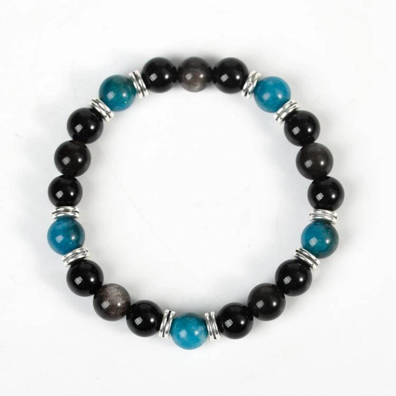 Obsidian Protection Bracelet with Healing Gemstones & Silver | Roline Crystal