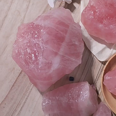 Rose Quartz Rough Stone Pink Crystal-Boost Love Luck & Confidence