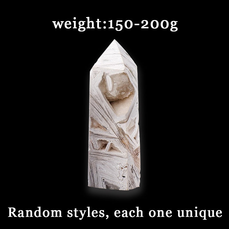 White Crazy Lace Agate Tower - Strengthen Body and Mind, Purify Energy, Improve Wisdom