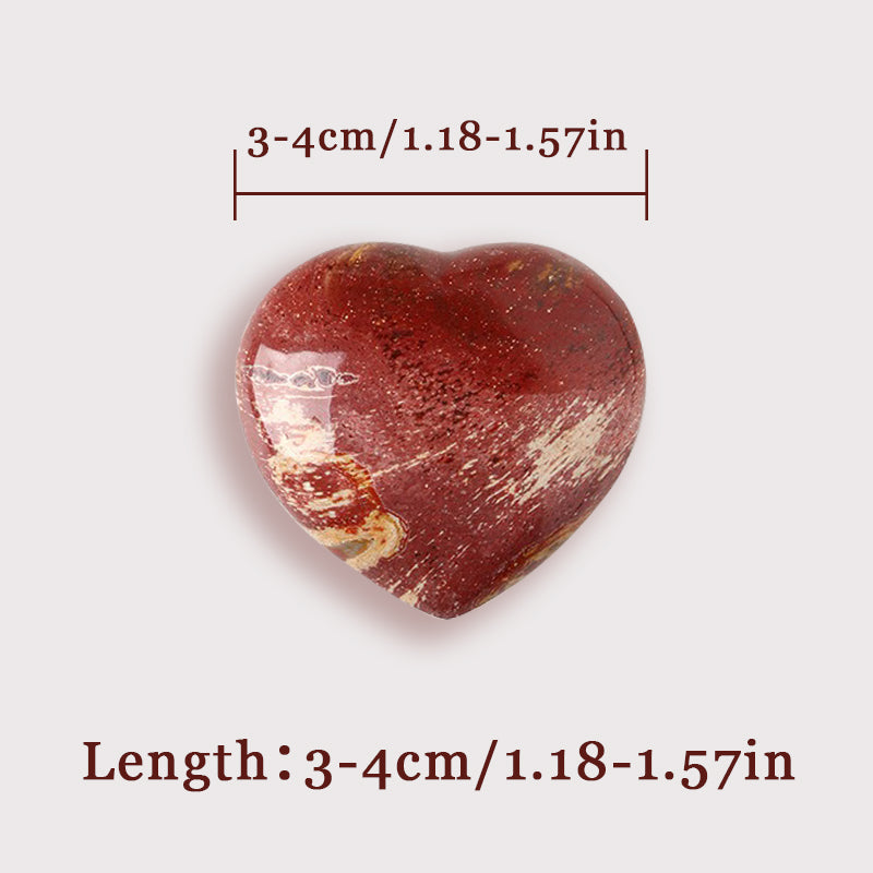 Petrified Wood Crystal Heart Palm Stone - Emotional Balance, Mental Strength & Spiritual Growth