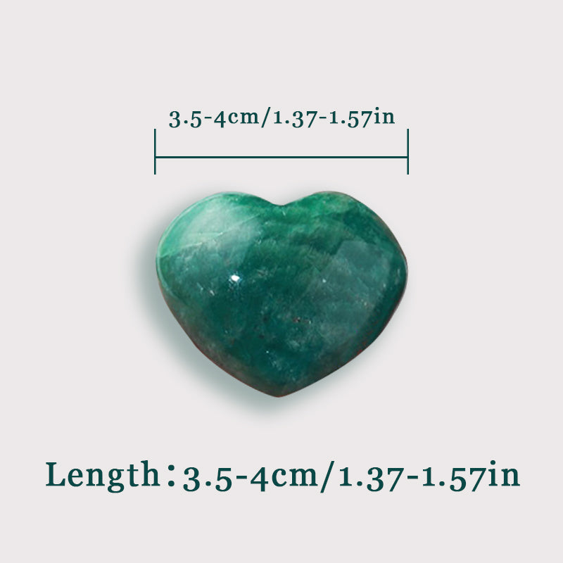 Amazonite Stone Heart Palm Stone - Emotional Regulation, Communication&Creativity