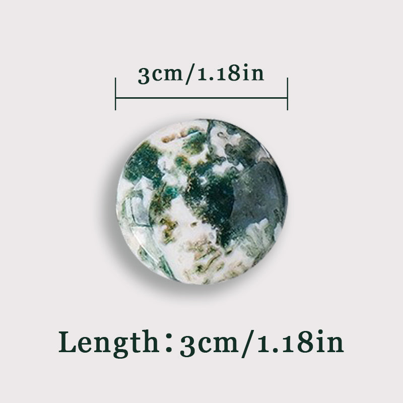 Moss Agate Round Palm Stone-Emotional Relief & Wealth Attraction