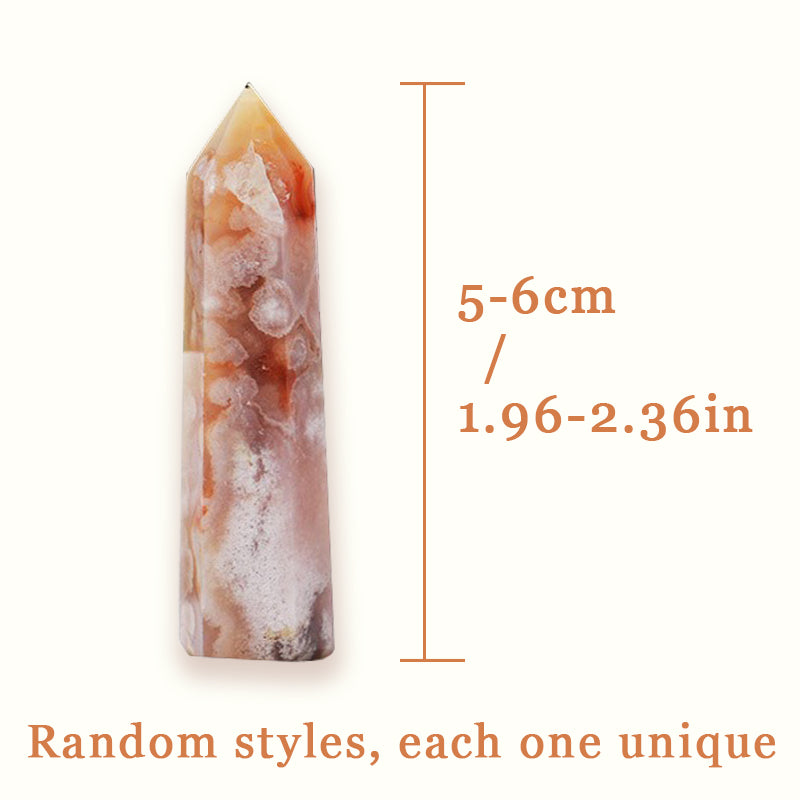 Cherry Blossom Agate Tower - Embrace Friendliness, Love and Balance