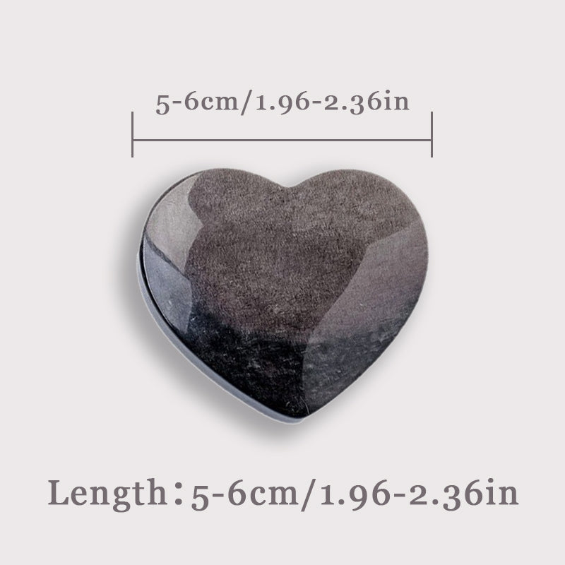 Silver Sheen Obsidian Palm Stone - Emotional Regulation, Self-Awareness & Protection