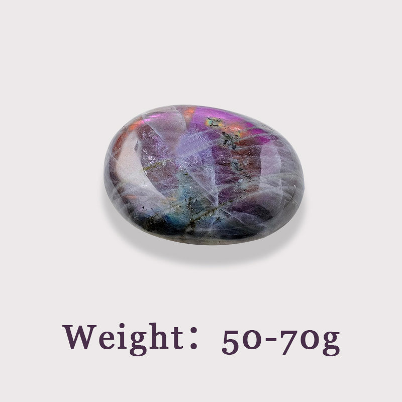 Purple Labradorite Palm Stone - Emotional Balance, Spiritual Awakening & Social Charm