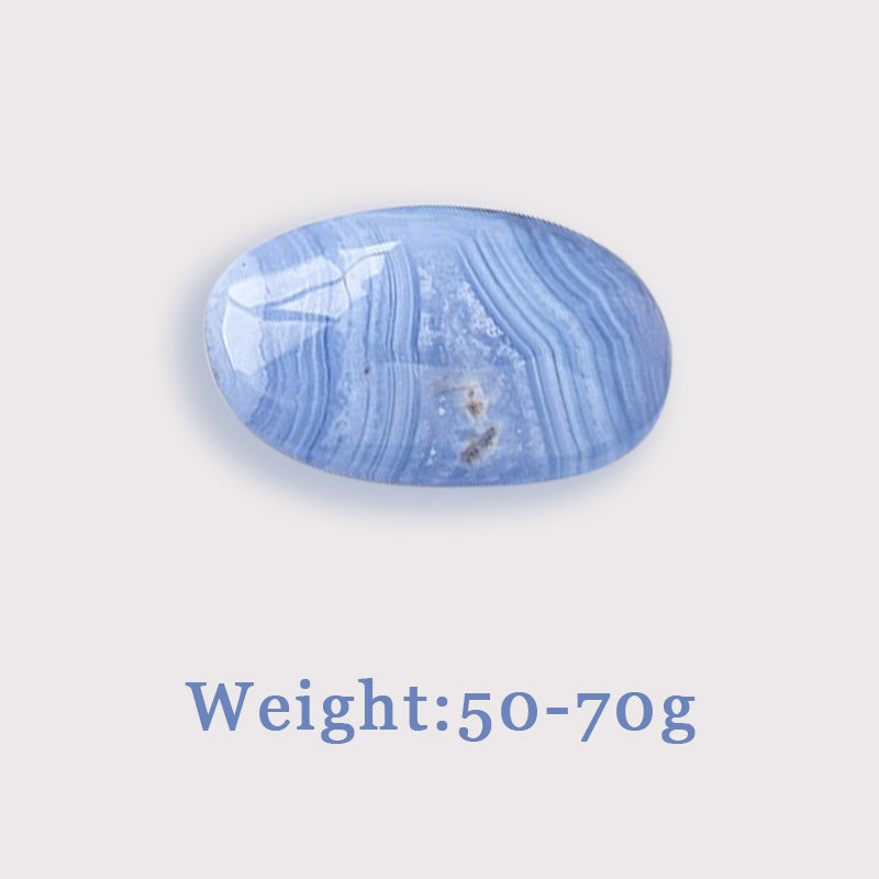 Blue Lace Agate Palm Stone - Emotional Soothing, Healing & Spiritual Upliftment