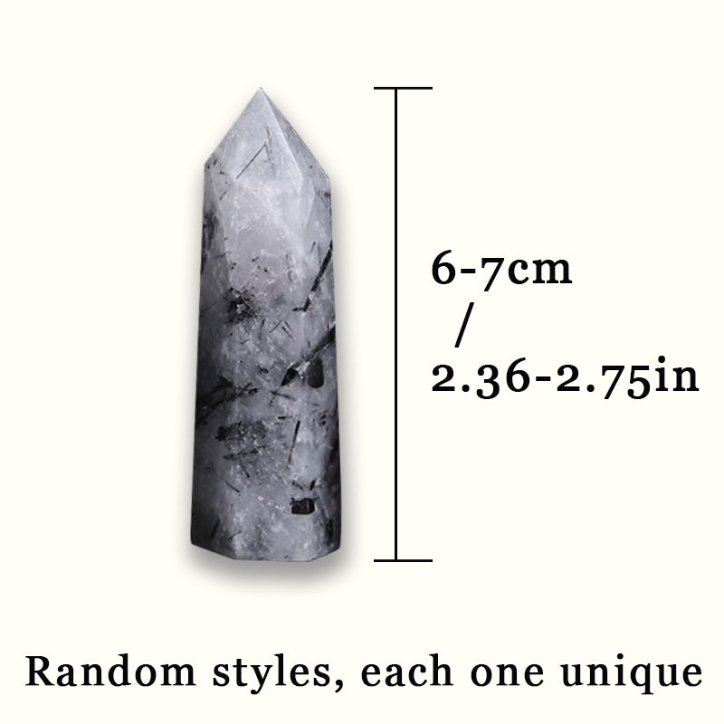 Black Rutilated Quartz Tower - Absorb Negative Energy, Enhance Confidence