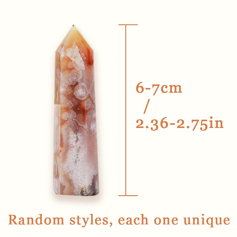 Cherry Blossom Agate Tower - Embrace Friendliness, Love and Balance