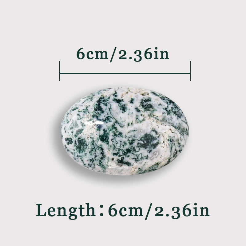 Moss Agate Palm Stone - Emotional Relief, Self-Reflection & Wealth Attraction