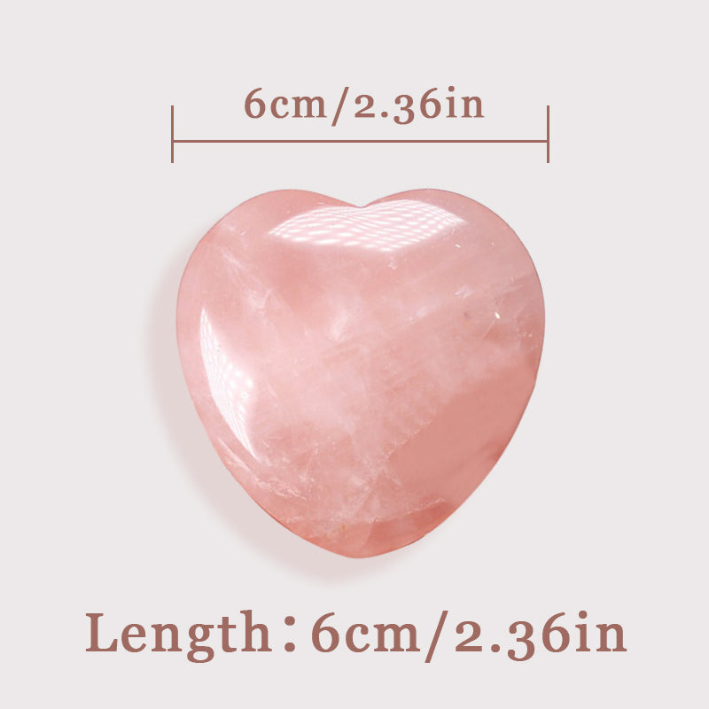 Rose Quartz Heart Palm Stone - Emotional Healing & Spiritual Enhancement