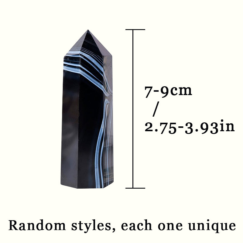 Black Sardonyx Tower - Connect Wisdom, Balance Emotions