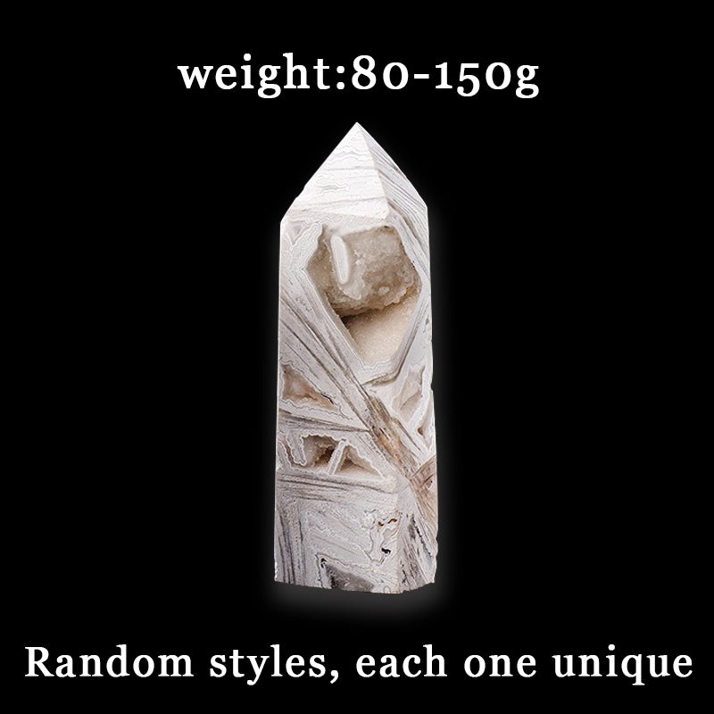 White Crazy Lace Agate Tower - Strengthen Body and Mind, Purify Energy, Improve Wisdom